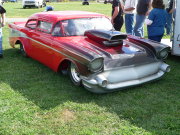 Red and Grey 1957 Chevrolet Drag Car